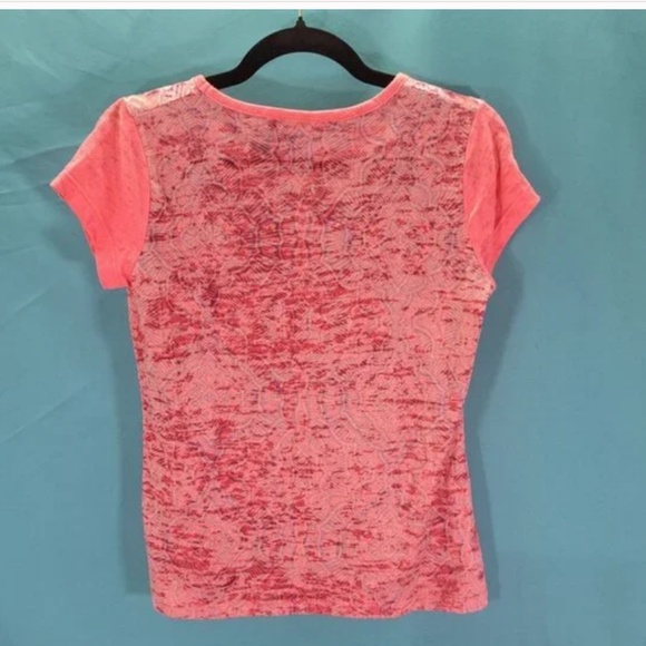 Prana Womens Short Sleeve Patterned Top (Size: Small/Pink) - Picture 7 of 11